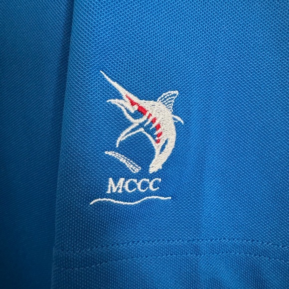 FootJoy Blue and Red Striped Large Polo Shirt - Picture 3 of 5